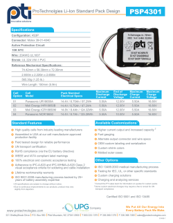 PSP4301 ProTechnolgies Li-Ion Standard Pack Design