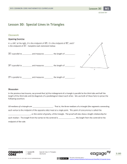 Lesson 30:  Special Lines in Triangles M1  Lesson 30