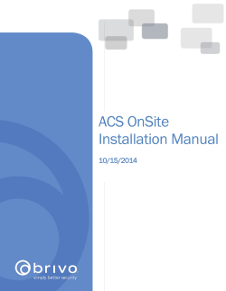 ACS OnSite Installation Manual  10/15/2014