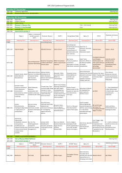 Sunday 07 December Monday 08 December AIPC 2014 Conference Program (draft)