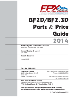 BF2D/BF2.3D Parts &amp; Price Guide 2014
