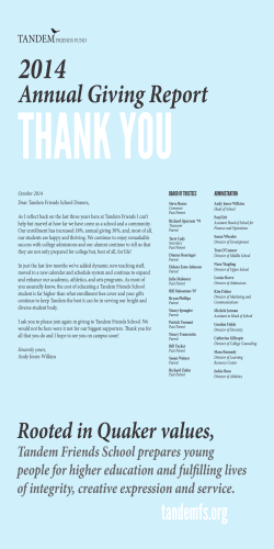 THANK YOU 2014 Annual Giving Report
