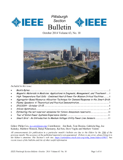 Bulletin Pittsburgh Section October 2014 Volume 63, No. 10
