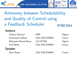 Antinomy between Schedulability and Quality of Control using a Feedback Scheduler RTNS’2014