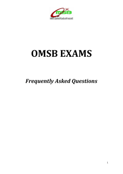 OMSB EXAMS Frequently Asked Questions 1