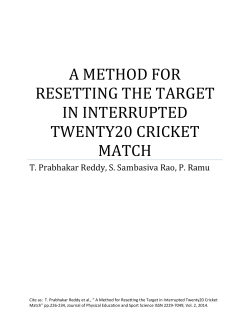 A METHOD FOR RESETTING THE TARGET IN INTERRUPTED TWENTY20 CRICKET