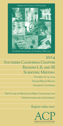 2014 Southern California Chapter Regions I, II, and III Scientific Meeting