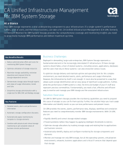 CA Unified Infrastructure Management for IBM System Storage At a Glance
