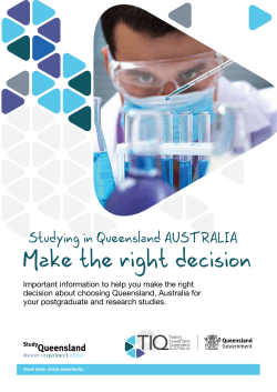 Make the right decision Studying in Queensland AUSTRALIA