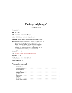 Package ‘AlgDesign’ October 15, 2014