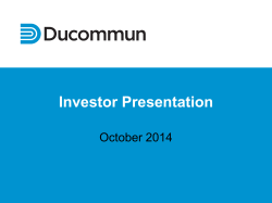 Investor Presentation October 2014