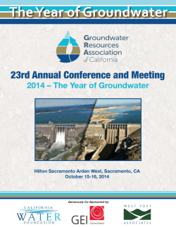 The Year  of Groundwater 23rd Annual Conference and Meeting