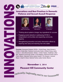 Innovations and Best Practices in Domestic Violence and Sexual Assault Response