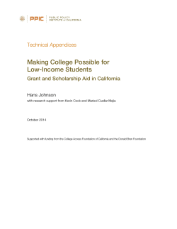 Making College Possible for Low-Income Students Technical Appendices