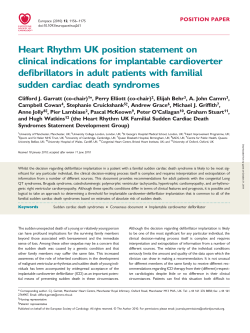 Heart Rhythm UK position statement on clinical indications for implantable cardioverter