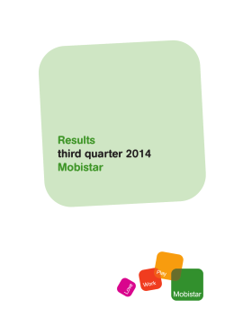 third quarter 2014 Results Mobistar