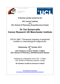 Dr Tim Somervaille Cancer Research UK Manchester Institute