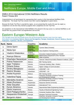 EMEA 2014 International CCNA NetRiders Results