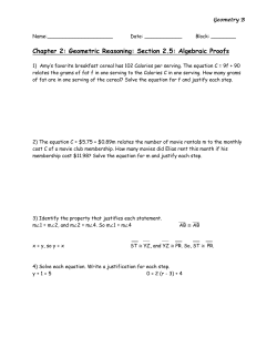 Chapter 2: Geometric Reasoning: Section 2.5: Algebraic Proofs