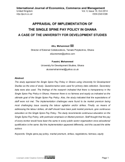 APPRAISAL OF IMPLEMENTATION OF THE SINGLE SPINE PAY POLICY IN GHANA