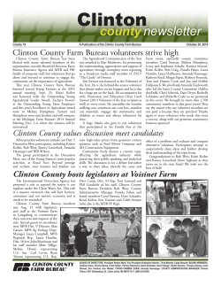 Clinton county newsletter Clinton County Farm Bureau volunteers strive high