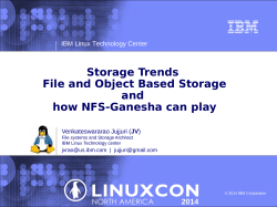 Storage Trends File and Object Based Storage and how NFS-Ganesha can play