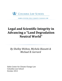 Legal and Scientific Integrity in Advancing a “Land Degradation Neutral World”