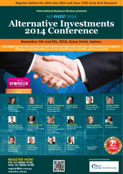 Alternative Investments 2014 Conference ALT- 2014
