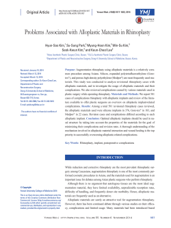 Problems Associated with Alloplastic Materials in Rhinoplasty Hyun-Soo Kim, Su-Sung Park, Myung-Hoon Kim,