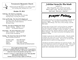 Jubilee Verse for the Week Towamencin Mennonite Church
