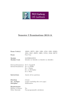 Semester I Examinations 2013-14
