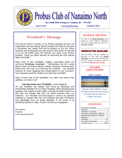 GENERAL MEETING Issue #116 www.probus.org October 2014