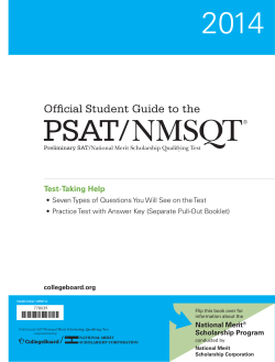 2014 Official Student Guide to the Test-Taking Help