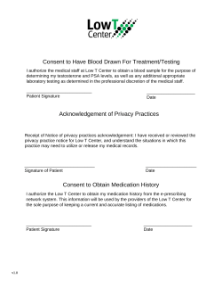 Consent to Have Blood Drawn For Treatment/Testing