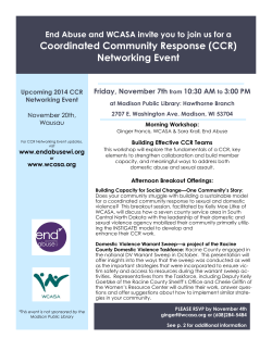 Coordinated Community Response (CCR) Networking Event