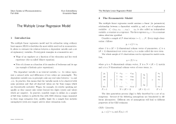 The Multiple Linear Regression Model 2 Short Guides to Microeconometrics Kurt Schmidheiny