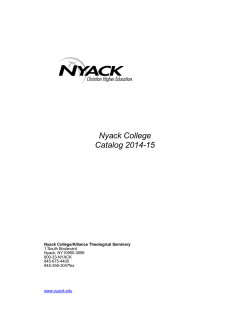 Nyack College Catalog 2014-15 1 South Boulevard