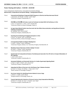 SATURDAY, October 25, 2014 -  POSTER SESSIONS