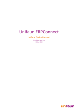Unifaun ERPConnect Unifaun OnlineConnect Installation and use