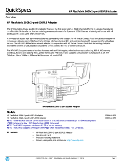 QuickSpecs HP FlexFabric 20Gb 2-port 630FLB Adapter Overview