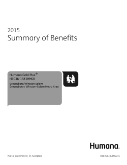 Summary of Benefits 2015 Humana Gold Plus H1036-138 (HMO)