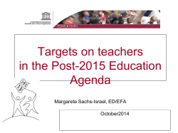 Targets on teachers in the Post-2015 Education Agenda