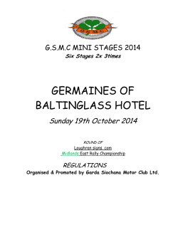 GERMAINES OF BALTINGLASS HOTEL Sunday 19th October 2014
