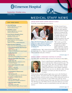 medical staff news September–October 2014