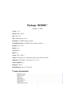 Package ‘RODBC’ October 17, 2014