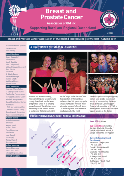 Breast and Prostate Cancer Association of Queensland Incorporated | Newsletter |... A NigHt uNder tHe StArS iN LONgreACH