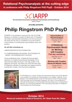 Philip Ringstrom PhD PsyD Relational Psychoanalysis at the cutting edge