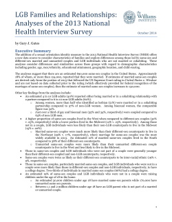 LGB Families and Relationships: Analyses of the 2013 National Health Interview Survey