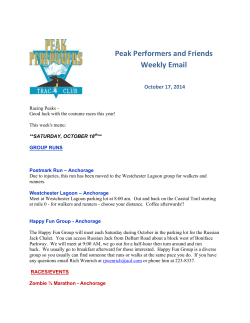 Peak Performers and Friends Weekly Email  October 17, 2014