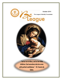 October 2014 The League’s Monthly E-newsletter